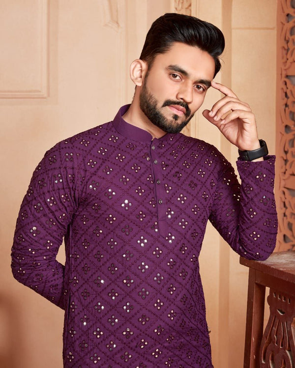 MIRROR MIRROR MEN'S DESIGENER KURTA WITH PAJAMA